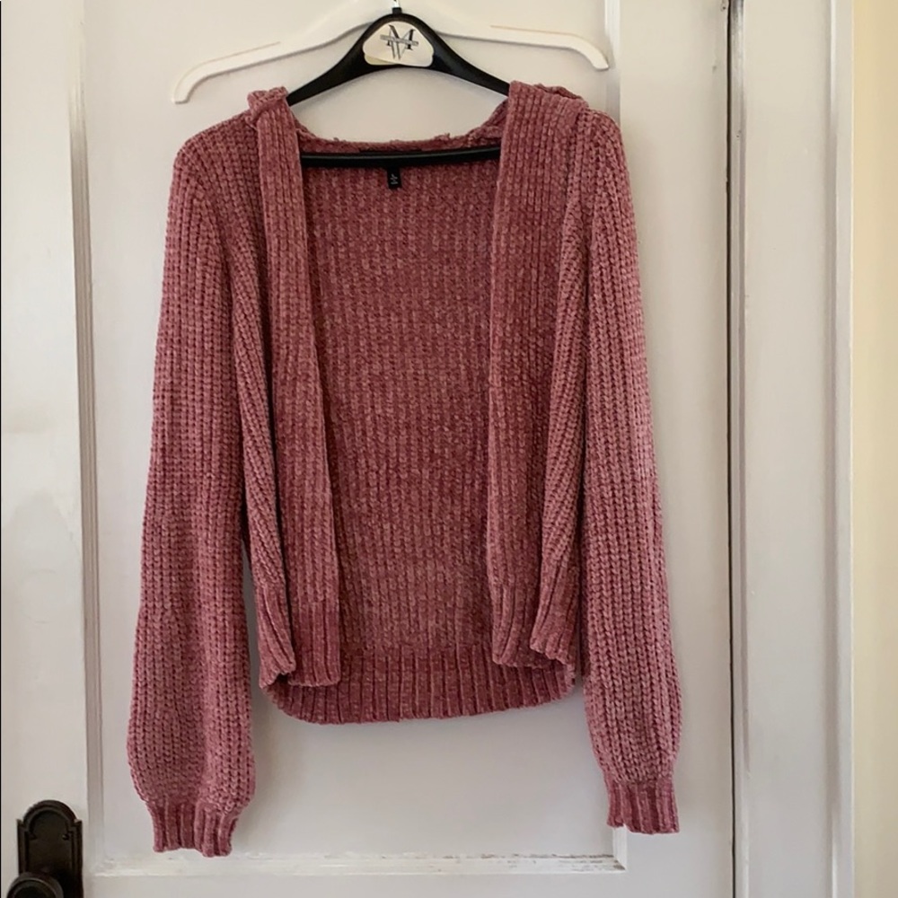 Derek Heart short knit cardigan with hood